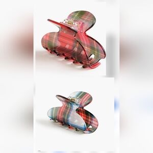 J.crew Plaid Tartan Claw Clip Multi